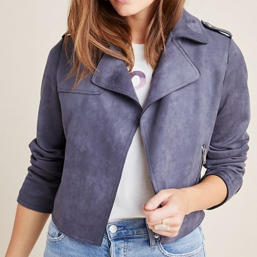 Anthropologie Expressway Cropped Moto Jacket Size S